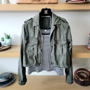 Zara Green Cropped Jacket